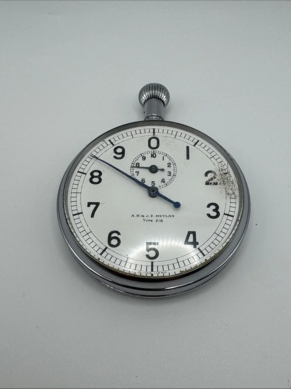 Vintage Stopwatch A.R. & J.E. Meylan Type 218 Mechanical Wind Up Untested Parts
